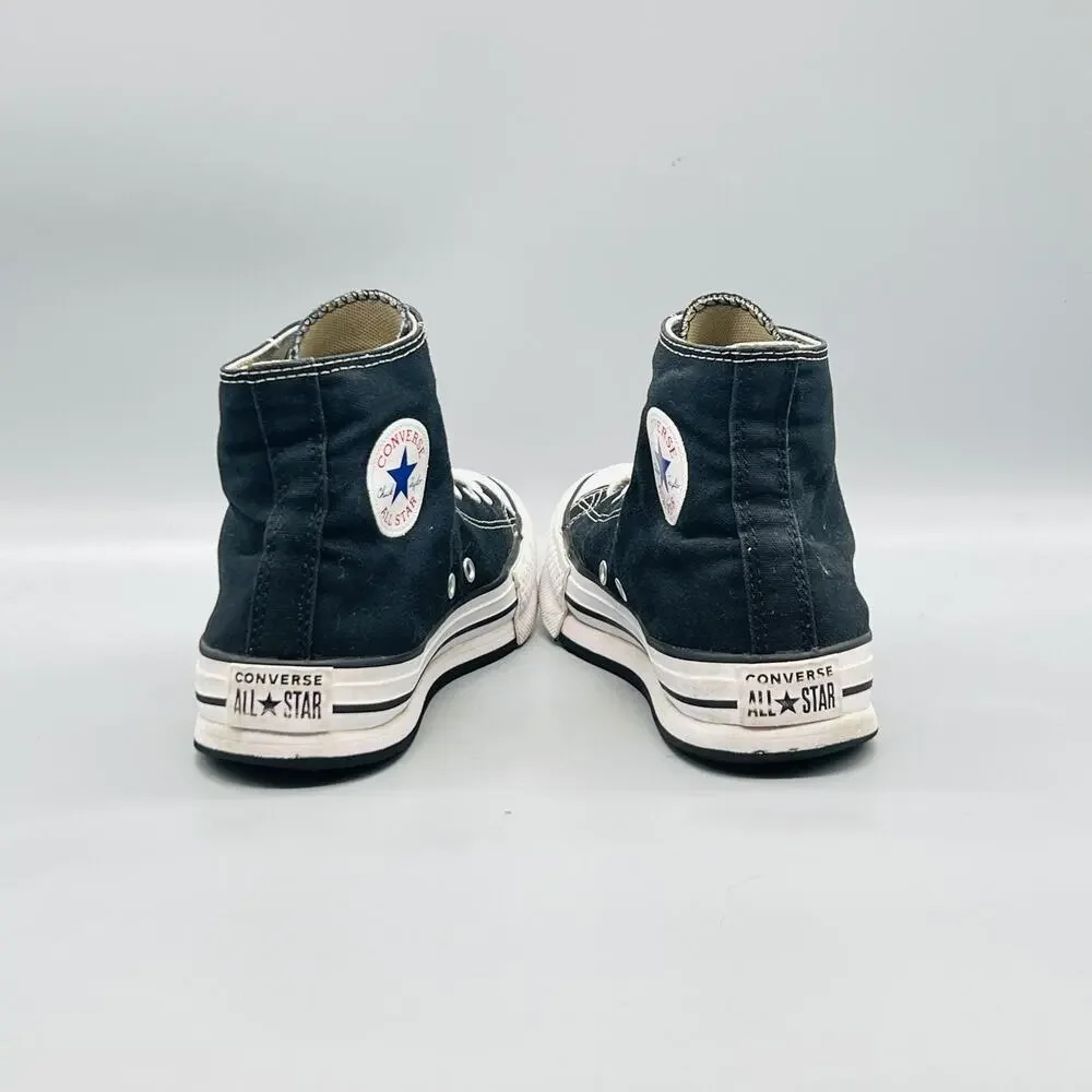 Converse Shoes Girls Boys 5 Black Canvas Chuck Taylor All Star High Top Sneakers